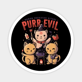 Purr Evil - Cute Devil Cat Gift Magnet